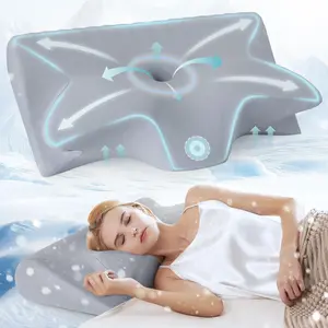 Memory Foam Neck Pillow, 1 Count Soft Comfortable Neck Pillow, Ergonomic Design Neck Support Pillow for Home & Travel, Orthopedic Memory Foam