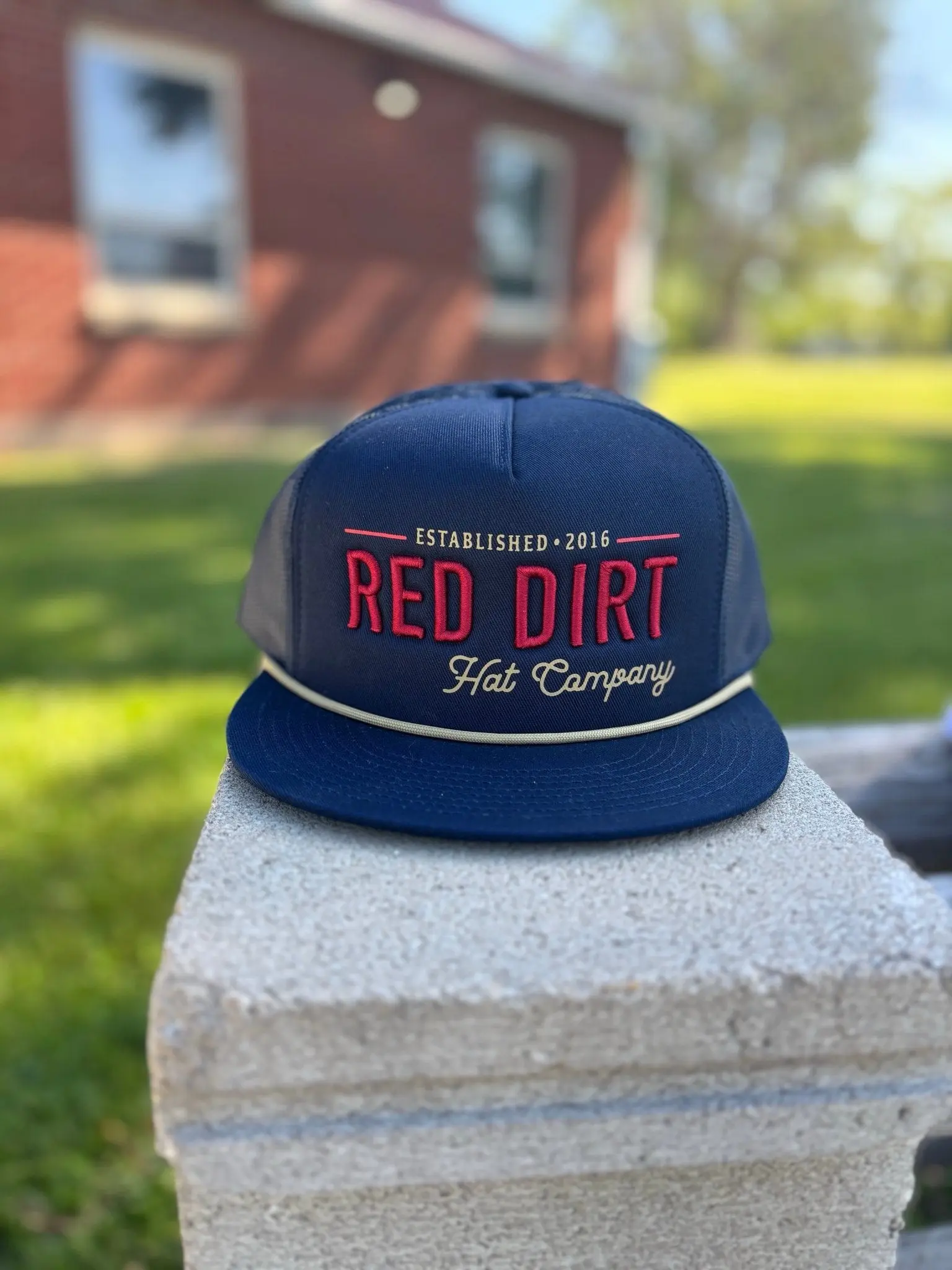 Red Dirt Hat Company Casual Navy Flat-Bill Snapback Papa Cap, Western Fashion Accessory Hat