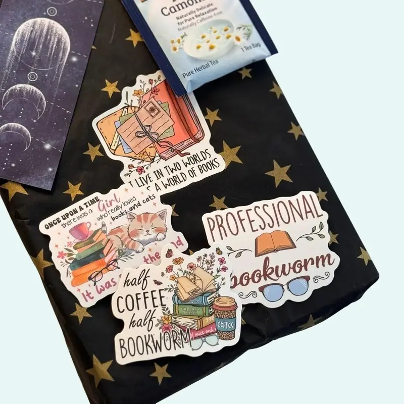 Date with a Book - Book Only Hardcover or Softcover with Bookmark & Tea Bag Stickers for Relaxation and Literary Journey