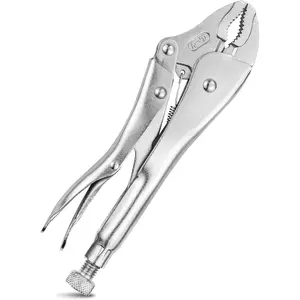Locking Pliers with Wire Cutter, Curved Jaw, 10-Inch, (MY-1-002)