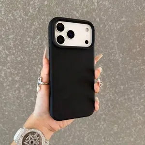 Simple Silicone Large Hole Soft Phone Case, Compatible With 17/17Pro/17Pro Max/17Air/ 16 15 14 13 12 11 Pro Max Fashion Case