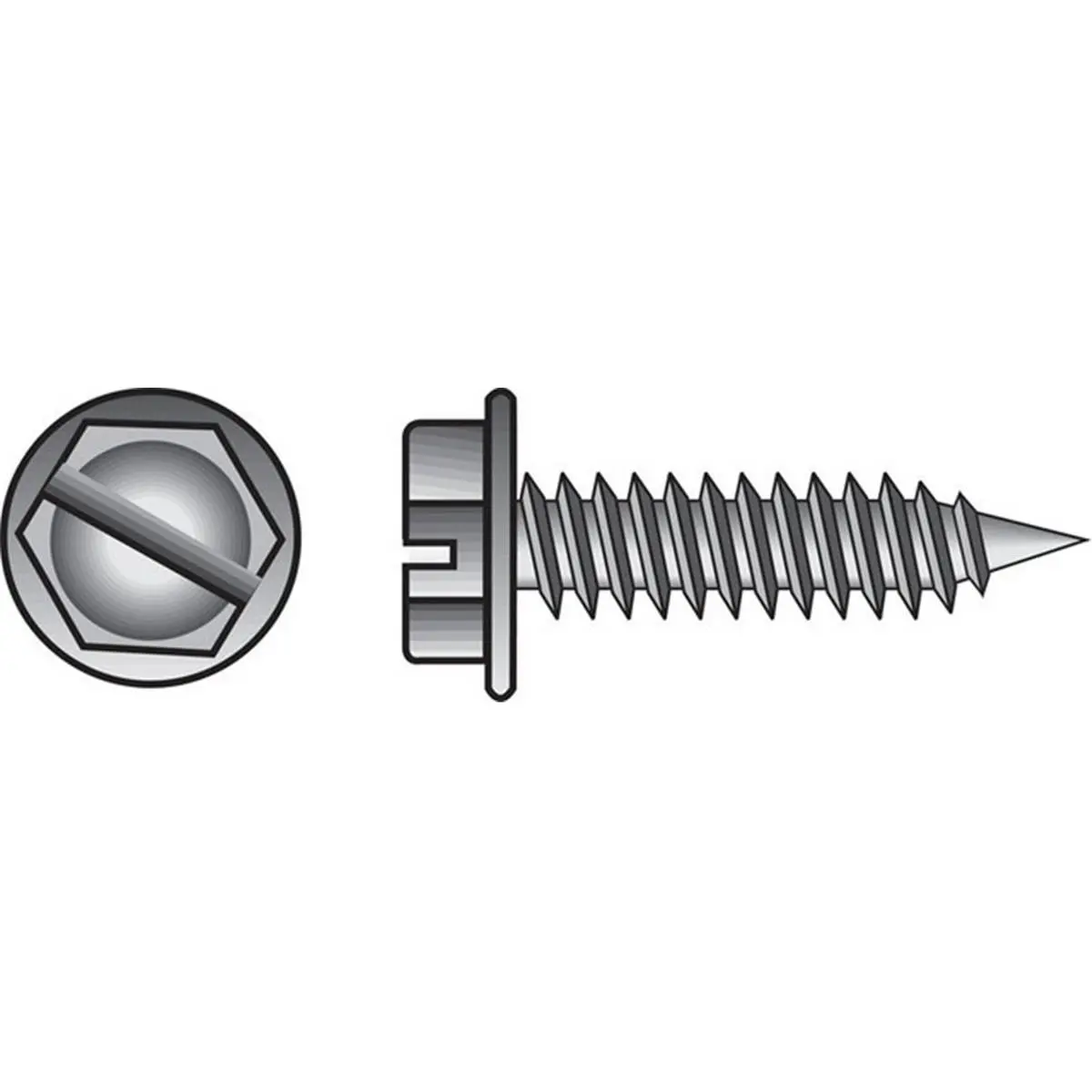 212 MAIN Steel Sheet Metal Screws, 212-Pack #8 x 1/2 in. Coarse Thread Self-Tapping Hex Washer Head Slotted Drive, Zinc Finish for Sailing Thin Metal Applications