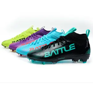 AstroFly Battle Cleats - White with Neon Green Laces - Elite Speed Traction for 7v7 and Flag Football - Dynamic Fit & Turbo Mesh Technology