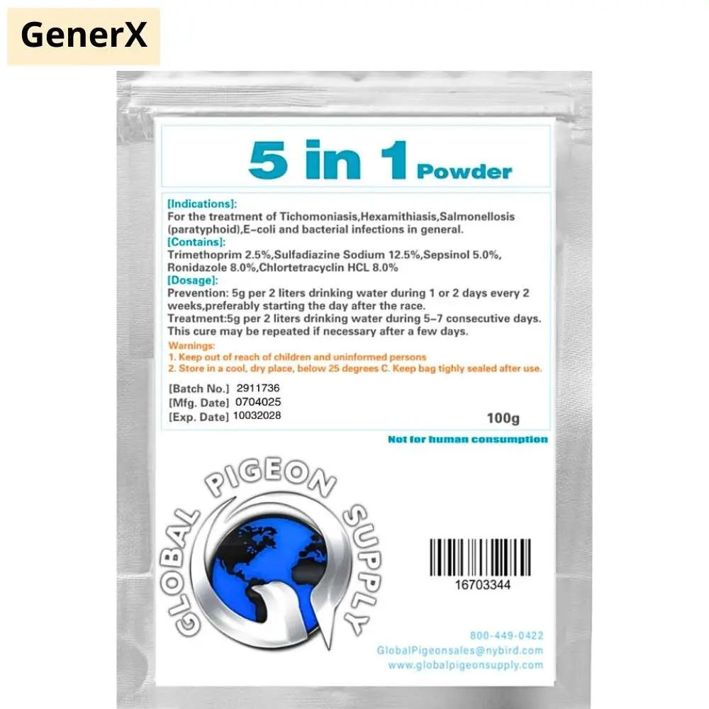 5-in-1 Formula Pigeon Healthcare Supplement, Comprehensive Formula Bird Care Product for Daily Well-Being & Overall Condition Maintenance, Easy Feeding 100g Package