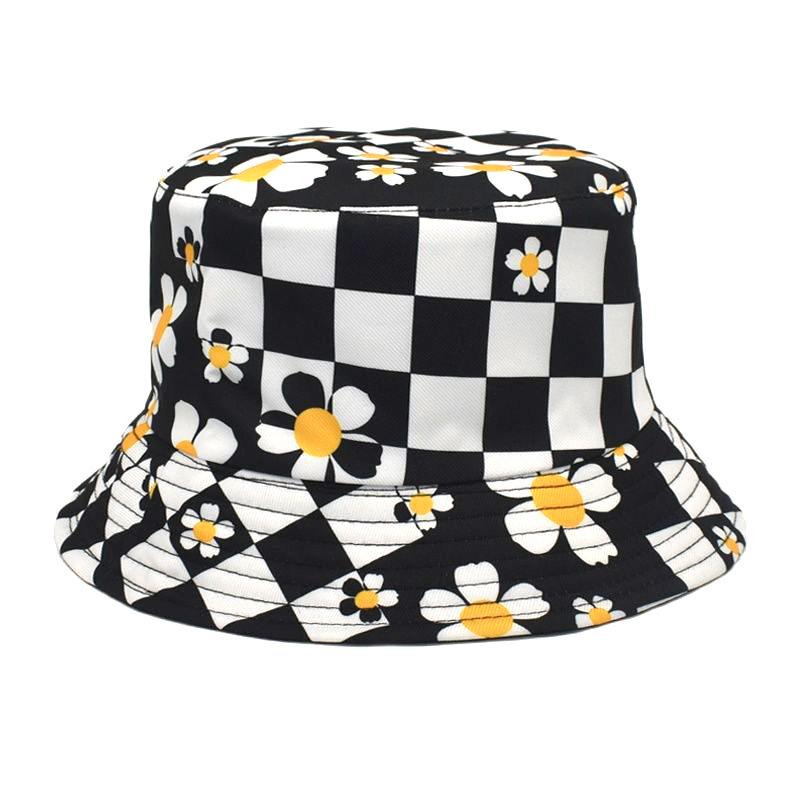 Korean Style Chessboard Plaid Spring And Summer New Bucket Hat Sun-proof