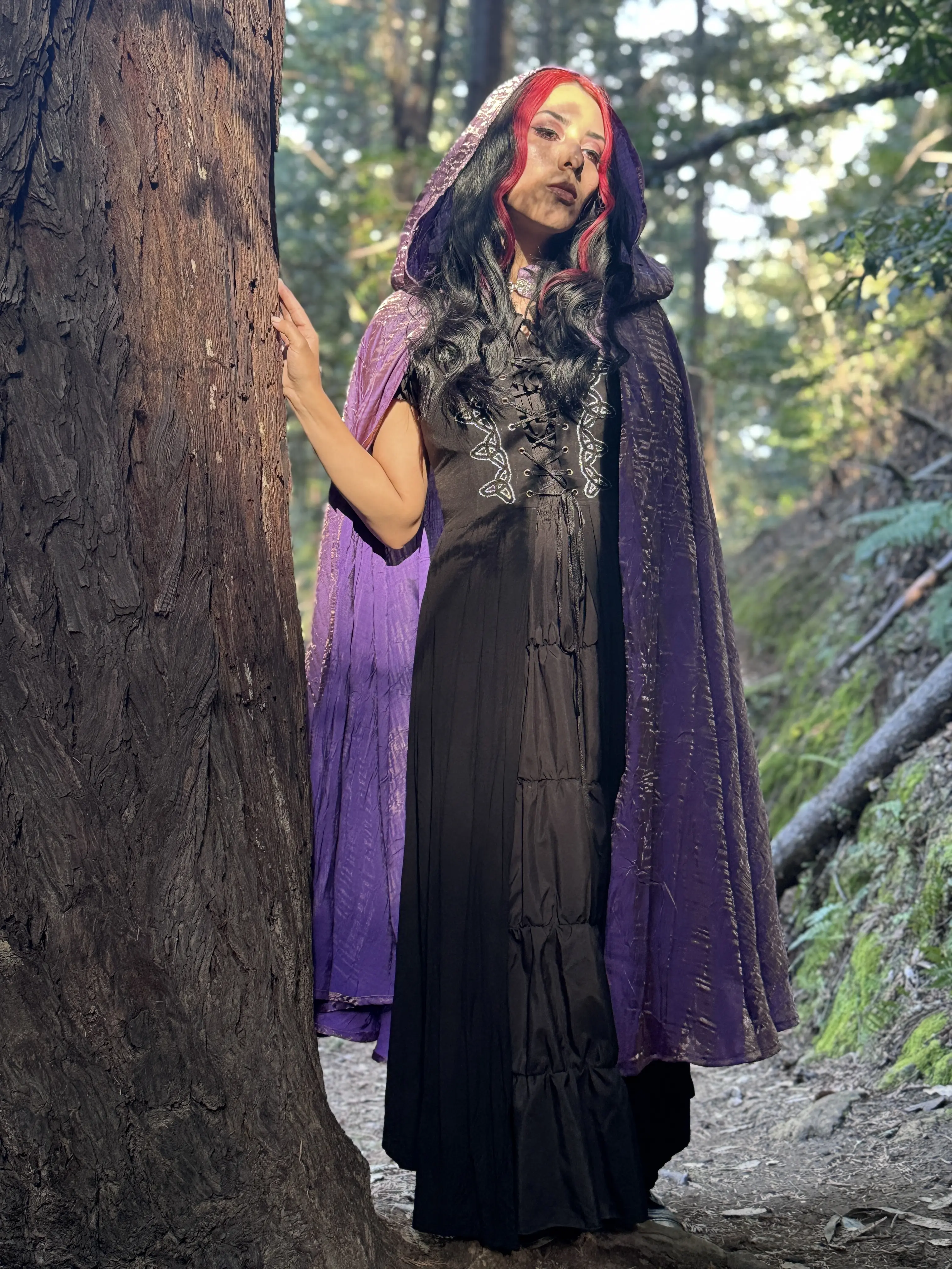 Mystic Radiance Cape - Enchanting Lilac with Elegant Design and Comfortable Lightweight Fit Fabric Womenswear Lightweight Purple Short Fantasy Elven Cape Handmade with Crushed Iridescent Satin