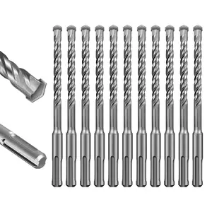 Rotary Hammer Drill Bits 5/16"*6" 10 count Rotary Hammer Drill Bits Concrete Masonry Hole Tool with Storage Case for Concrete, Stone, Brick