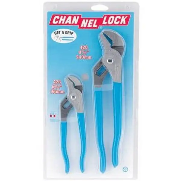 212 MAIN Channellock 140-GS-1 Multi Function Pliers Set, 2-Piece #420 & #426 Tongue & Groove Pliers with Permalock Fastener, Right-Angle Grip, Gift Box-Included Fishing Tool, Adjustable Wrench Plier