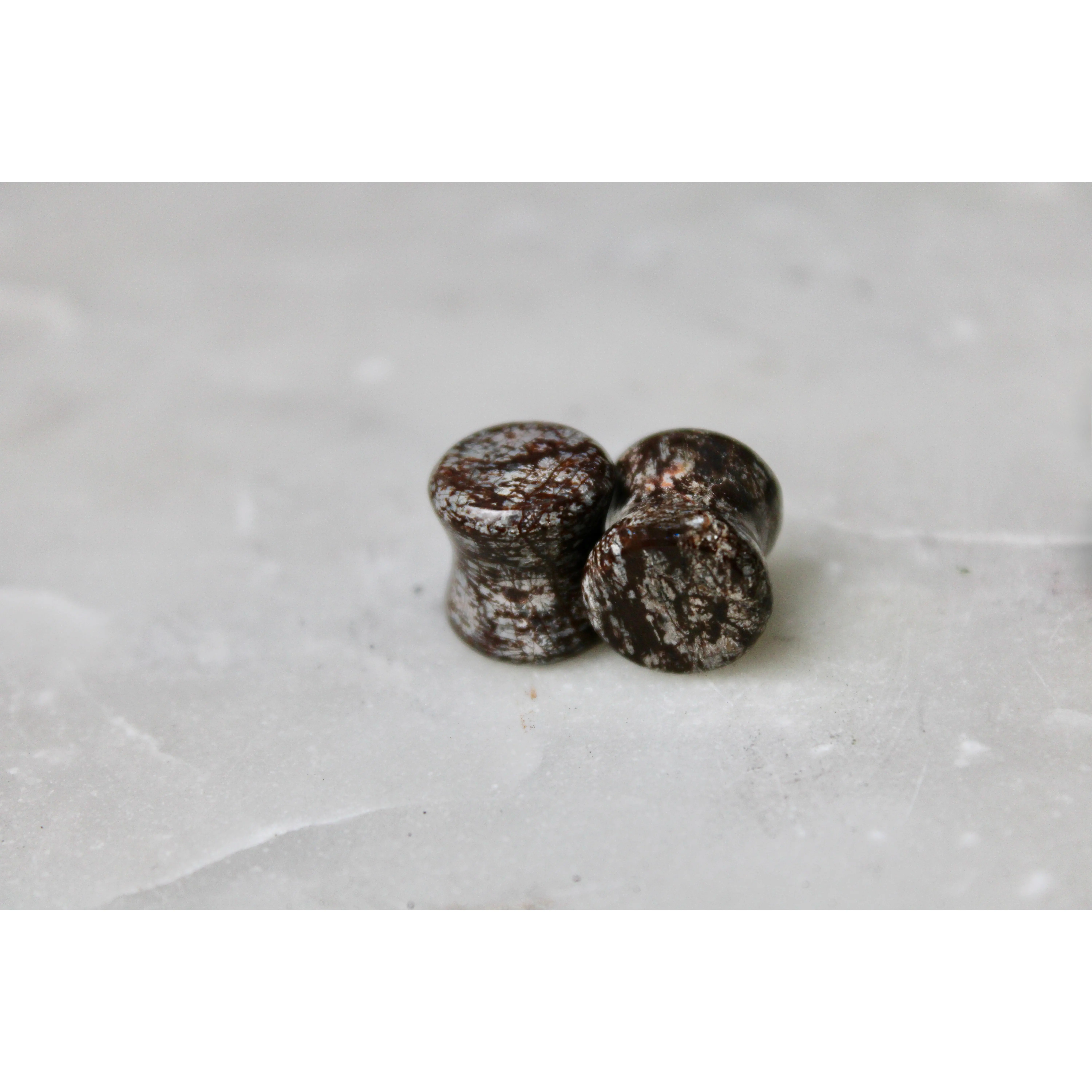 Brown Snowflake Obsidian Double Flare Plugs/Gauge