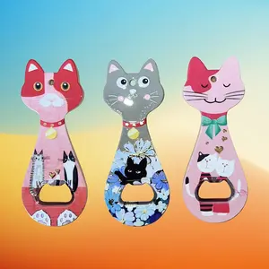 Cat Beer Bottle Opener Refrigerator Magnet Decoration, Perfect Gift for Friends, Home Kitchen Accessory, Fun, Cute and Practical Kitchenware