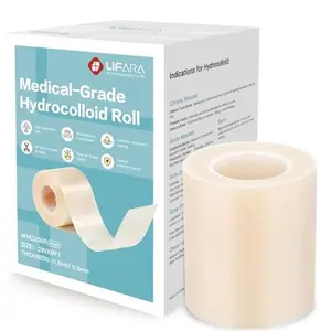LIFARA Hydrocolloid Roll for Wound Care - Cut-to-Size, Hydrocolloid Patch Bandages with Self-Adhesive, Ultra Absorbent & Waterproof, First Aid Kit Essential (11.8mil/ 0.3mm Thickness, 2in*8ft)