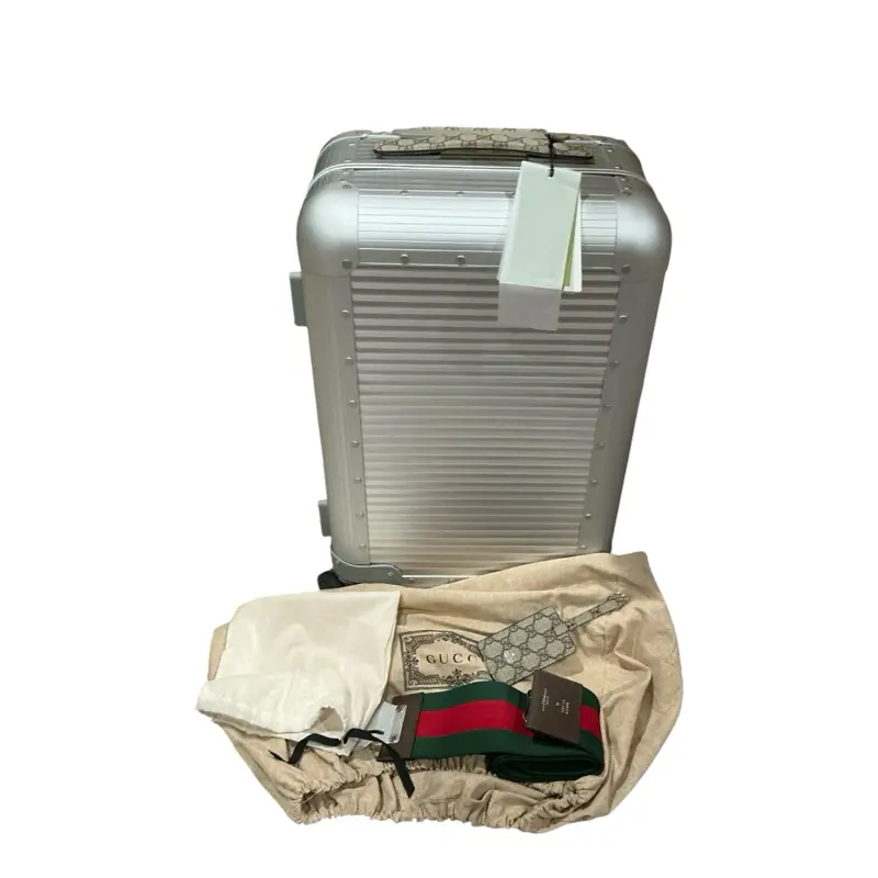 Pre-owned GUCCI aluminum travel bags X FPM Milano Porter Cabin Plus Trolley Silver For SAGE