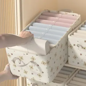 Cute Bear Storage Bin, Foldable Fabric Drawer Organizer with Handle, Ideal for Closet, Nursery, Bedroom Organization, Underbed Storage Boxes