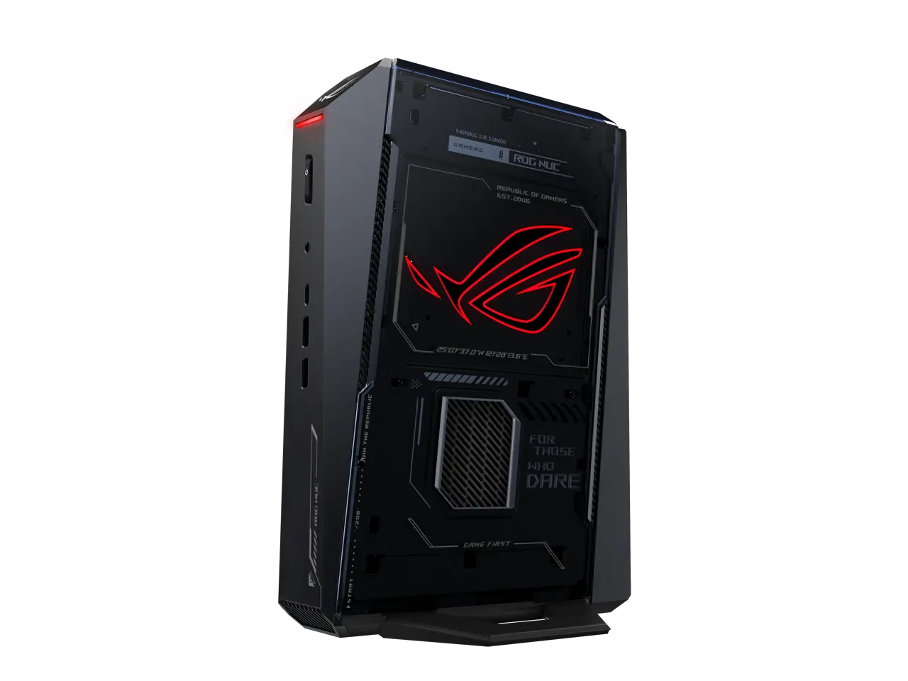 ASUS ROG NUC (2025) Gaming Mini PC with Intel Core Ultra 9 (Series 2) ARL-HX CPU, NVIDIA GeForce RTX 5070 Mobile GPU, 32GB DDR5 RAM, 1TB NVMe SSD, Thunderbolt 4, triple-fan cooling, and ARGB lighting