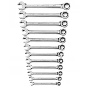 KD Tools GWR85597 12 Point Open End Ratcheting Metric Wrench Set - 12 Piece