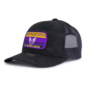 FIJI 6-Panel Curved Bill Camo Trucker Snapback Hat with Mesh Back