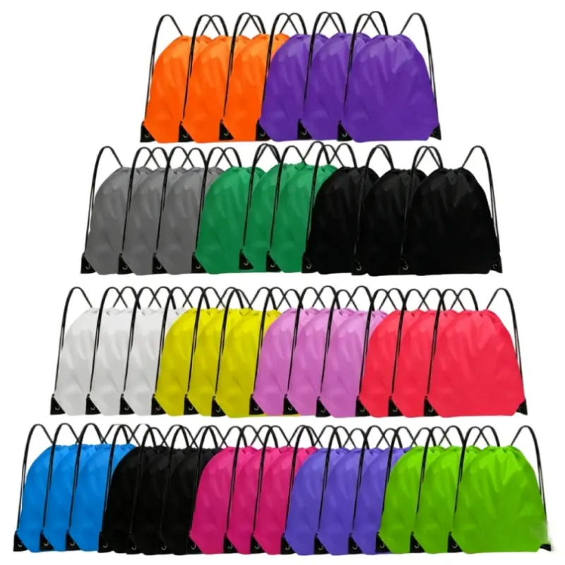 Drawstring Backpack Bulk 42 Pcs Drawstring Bags 16.5x13.4in 14 Colors,Polyester String Backpack,Lightweight Cinch Bag,Foldable Sackpack for Men,Women,Gym Sports, DIY, Party, Outdoor