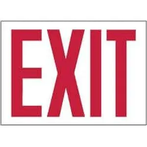 AccuformNMC Basic Glow-in-the-Dark Exit Sign, 10" Wide x 7" High Pressure-Sensitive Vinyl Sign for Adults, Model MSCGL12P