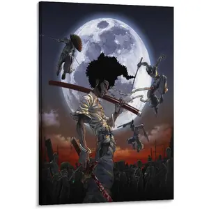 Anime Posters Afro Samurai Man Cool Room Art Deco Poster (3) Canvas Art Poster And Wall Art Picture Print Modern Family Bedroom Decor Poster