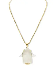 LUCKY HAMSA CLEAR QUARTZ CRYSTAL NECKLACE