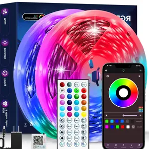 100FT Smart LED Strip Lights Sync to Music with Remote Controller & App Control RGB LED Lights for Bedroom Christmas Decor