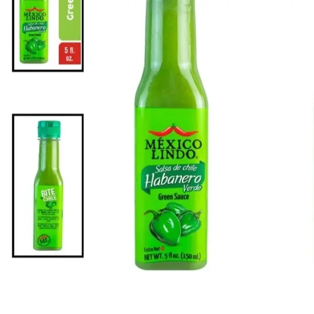 Mexico Lindo Green Habanero Hot Sauce 5 Ounce Plastic Bottle Salsa Chile Verde Extra Hot 150ml