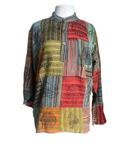 Caravan Closet Square Patched Hand Printed Unisex Top