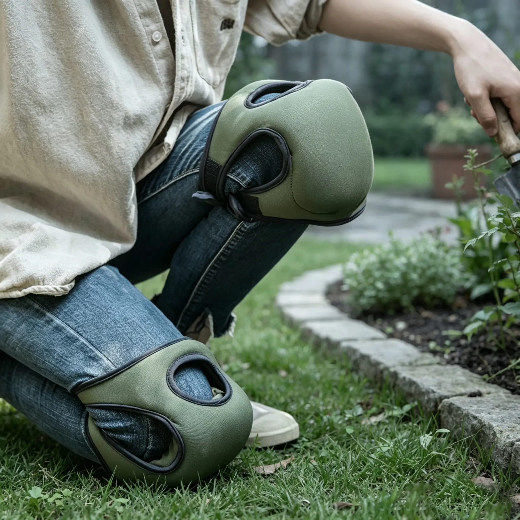 A pair of gardening knee pads, outdoor weeding knee pads, landscaping knee pads, work protection knee pads, and household chores elastic sponge knee pads.