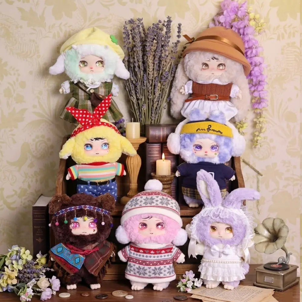 LOKIKI Retro Time Series Plush Blind Box - Vintage Nostalgia Collectible Art Toy, Cute Character Figure Mystery Party Gift for Collectors
