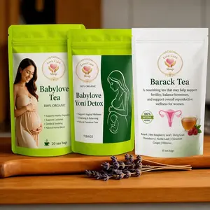LovecareTea Set 20 bags - 100% Organic  Detox & Fasil pou fè pitit Tea - 7 & 10 Tea Bags -