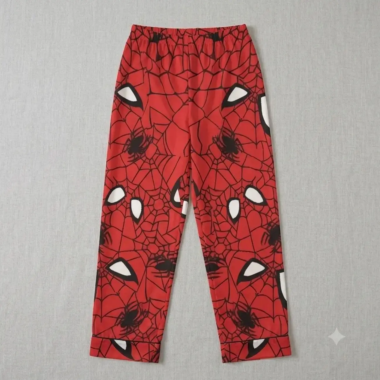 Red Spider Web Pajama Pants, Lounge Bottoms, Cozy Soft Sleep Pants for Men & Women, Comfy Pajamas Gift