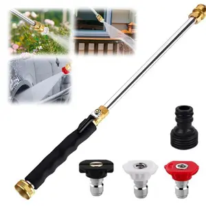 Jet Nozzle Power Washer for Garden Hose, Includes 3 High-Pressure Nozzles and Quick Connectors Hydro Jet High Pressure Washer Tools.