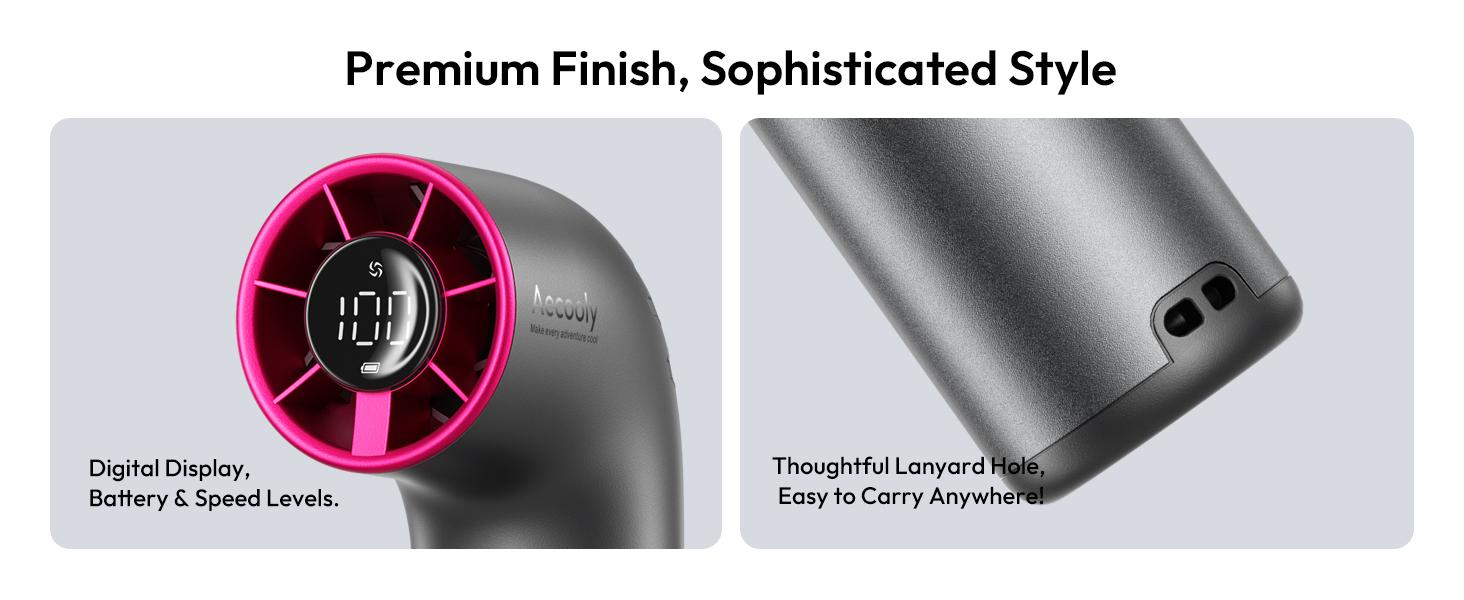 Aecooly Portable Handheld Fan, Powerful Turbo Mini Fan, 19000 RPM High Speed Aero Ultra, 15H Max Cooling Time, 7 Speeds Aluminum Case, Pocket Rechargeable Personal Small Travel GIfts for Women