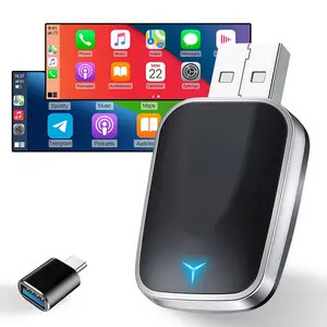 2 in 1 Wireless Apple CarPlay Adapter for Wired to Wireless Android Auto,Bluetooth 5.0,Compatible with 98％ of CarPlay Cars,Fast Connection,No Latency,Hands-Free Call