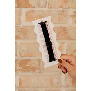 Black Thin Weaved Adjustable Elastic Watch Band