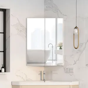 18"w X 23.6"h Frameless Corner Medicine Cabinet With 2 Mirror Door