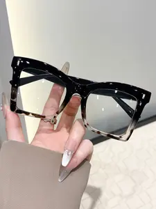 Classic Leopard Print Butterfly Frame Women's Flat Mirror, Suitable for Daily Commute, Office, Casual Activities, Stylish Accessory, Leopard Pattern Eyeglasses