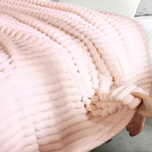 【VALUXE】 Luxury Fluffy Striped Blanket – Ultra Soft Fleece Throw for Couch & Bed, Cozy All-Season Home Decor, Perfect Christmas Gift