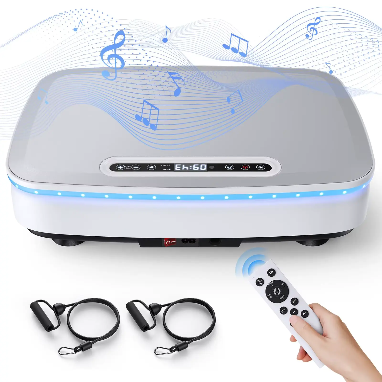 MERACH Vibration Plate Exercise Machine with Light Whole Body Workout Power Vibrate Platform Vibration Plate Lymphatic Drainage MERACH