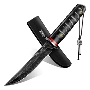 PURPLEBIRD Japanese-Style Knife, Outdoor Knife with Wood Sheath, Ideal for Camping & Outdoor Activities, Men's Collectible Knife