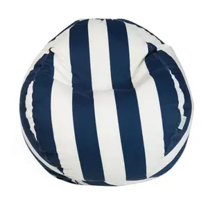 212 MAIN Navy Stripes Small Classic Bean Bag Chair, UV-Protected, Zip-Off Cover, Indoor Sofa, Beanbag, Outdoor Lounge Chair