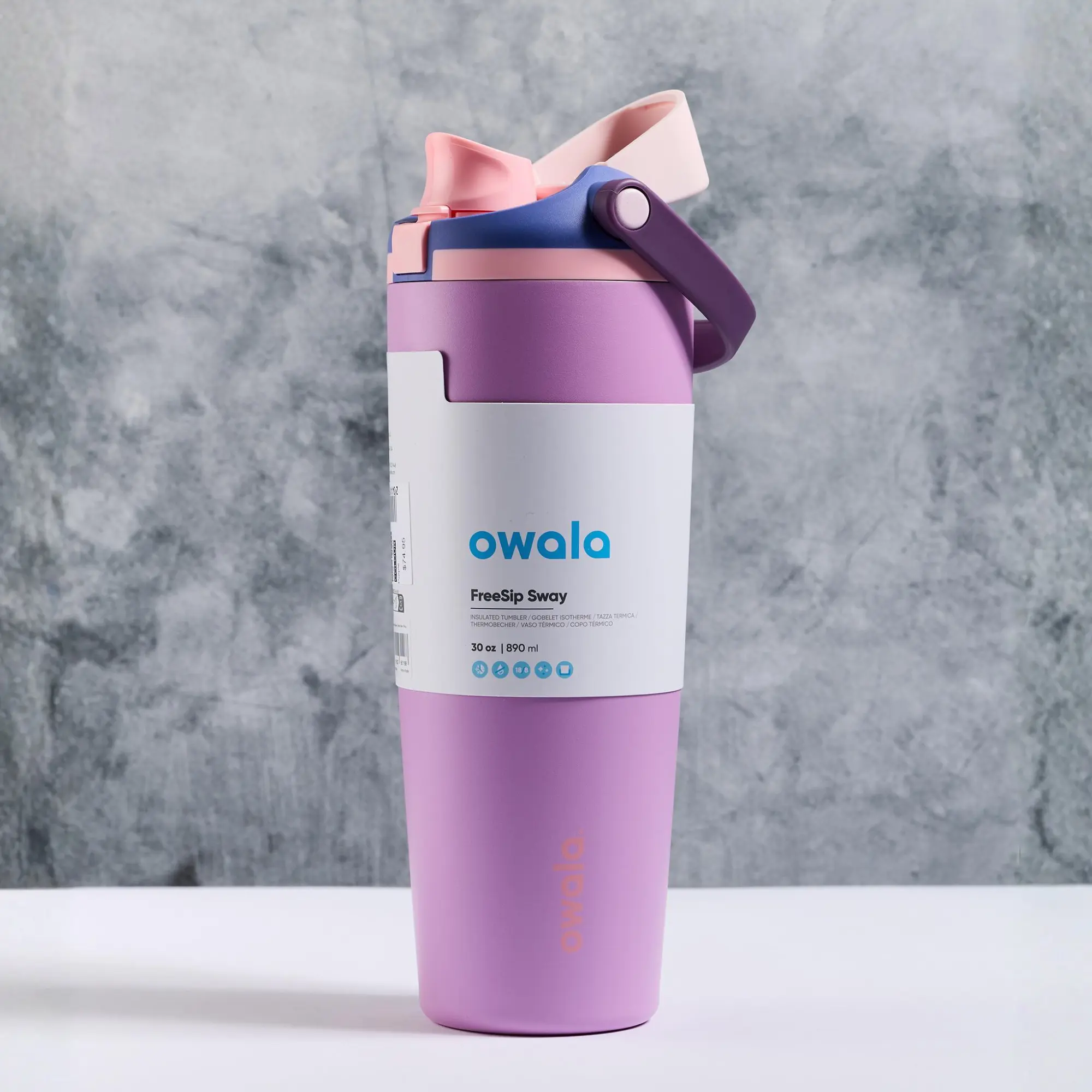 Owala 30oz FreeSip Sway Insulated Stainless Steel Water Bottle – Purple, Leak Proof with Built-In Straw