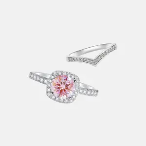 【120】Elegant Synthetic Moissanite Ring with V Band - Perfect Anniversary Gift, Valentine's Day Engagement Ring, Stylish Jewelry for Women and Girls springtok springtok