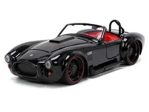 1965 Shelby Cobra 427 S/C - Black w/ Matte Black and Red Stripes and Red Interior (Bigtime Muscle) Diecast 1:24 Scale Model - Jada 32704