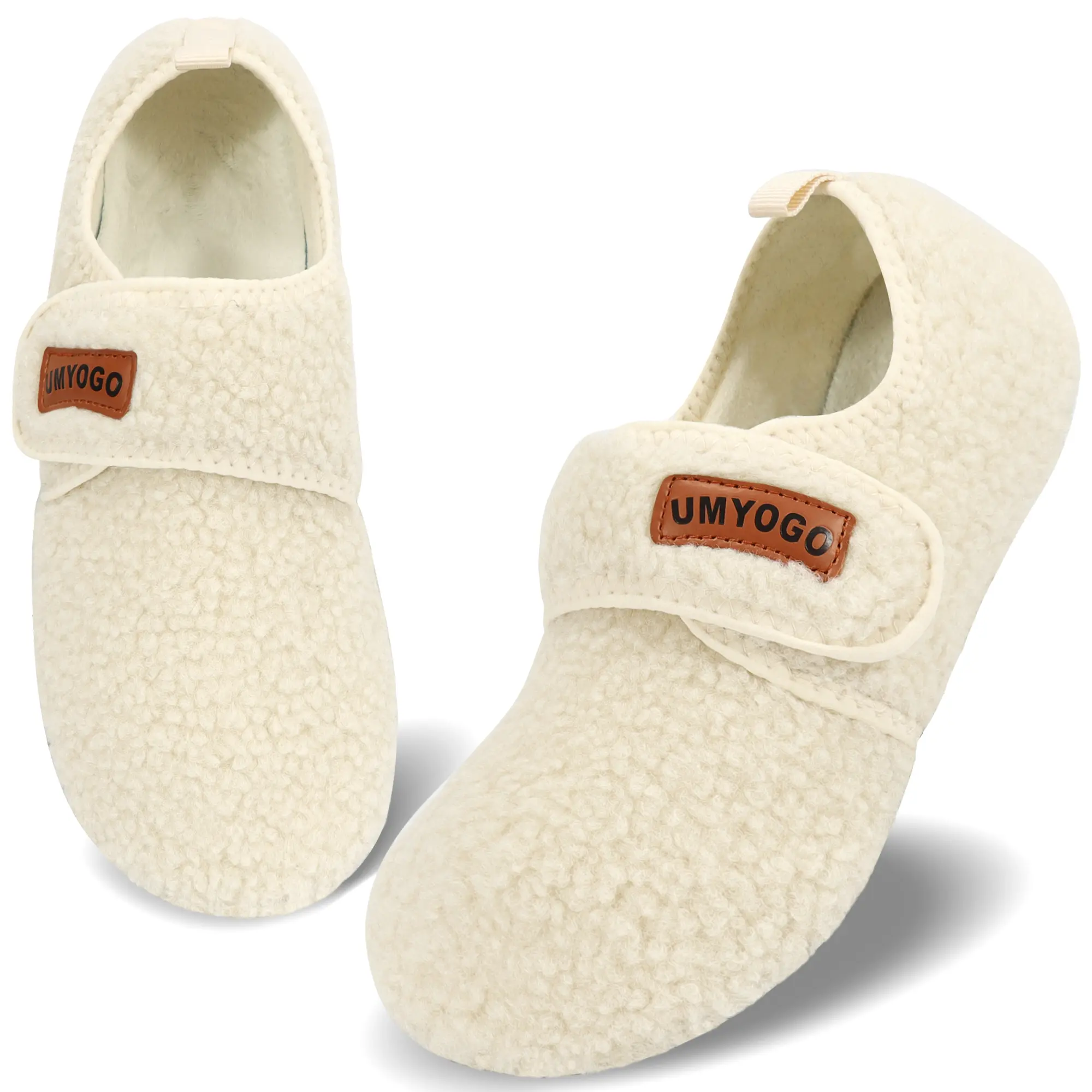 Unisex Cozy Fleece House Slippers - Non-Slip Rubber Sole Indoor Shoes with Soft Lining, Lightweight Warm Fuzzy Footwear for Home, Bedroom