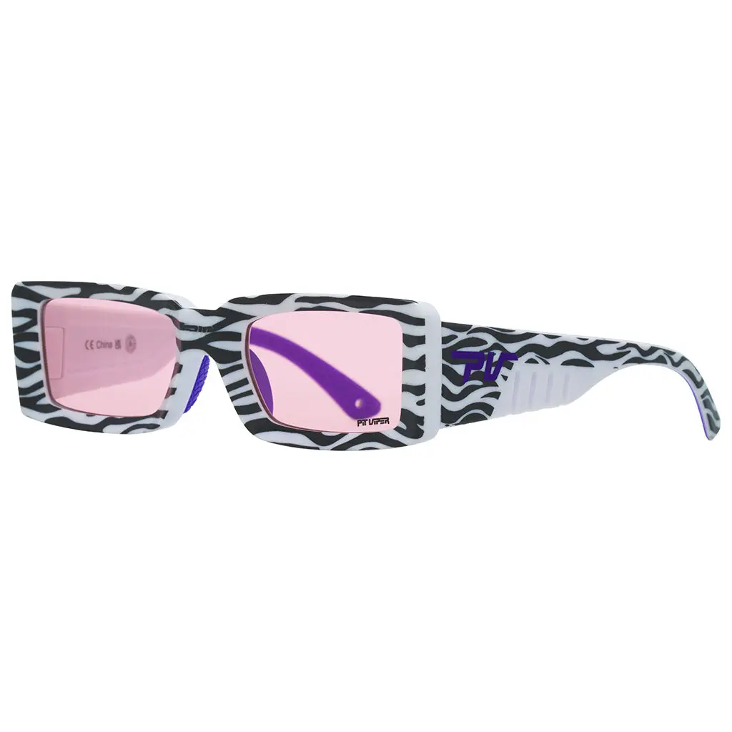 The Herbivore Low Bones Zebra Print Sunglasses with Unbreakable Frames and Enhanced Kickflip Performance Features