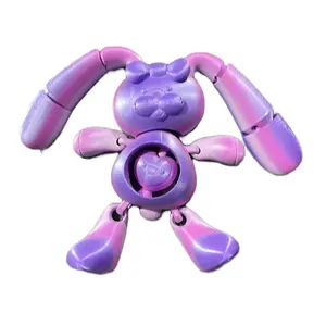 Flexi Bunny Figurine 3D Printed – Cute Articulated Rabbit Toy, Easter or Desk Decor