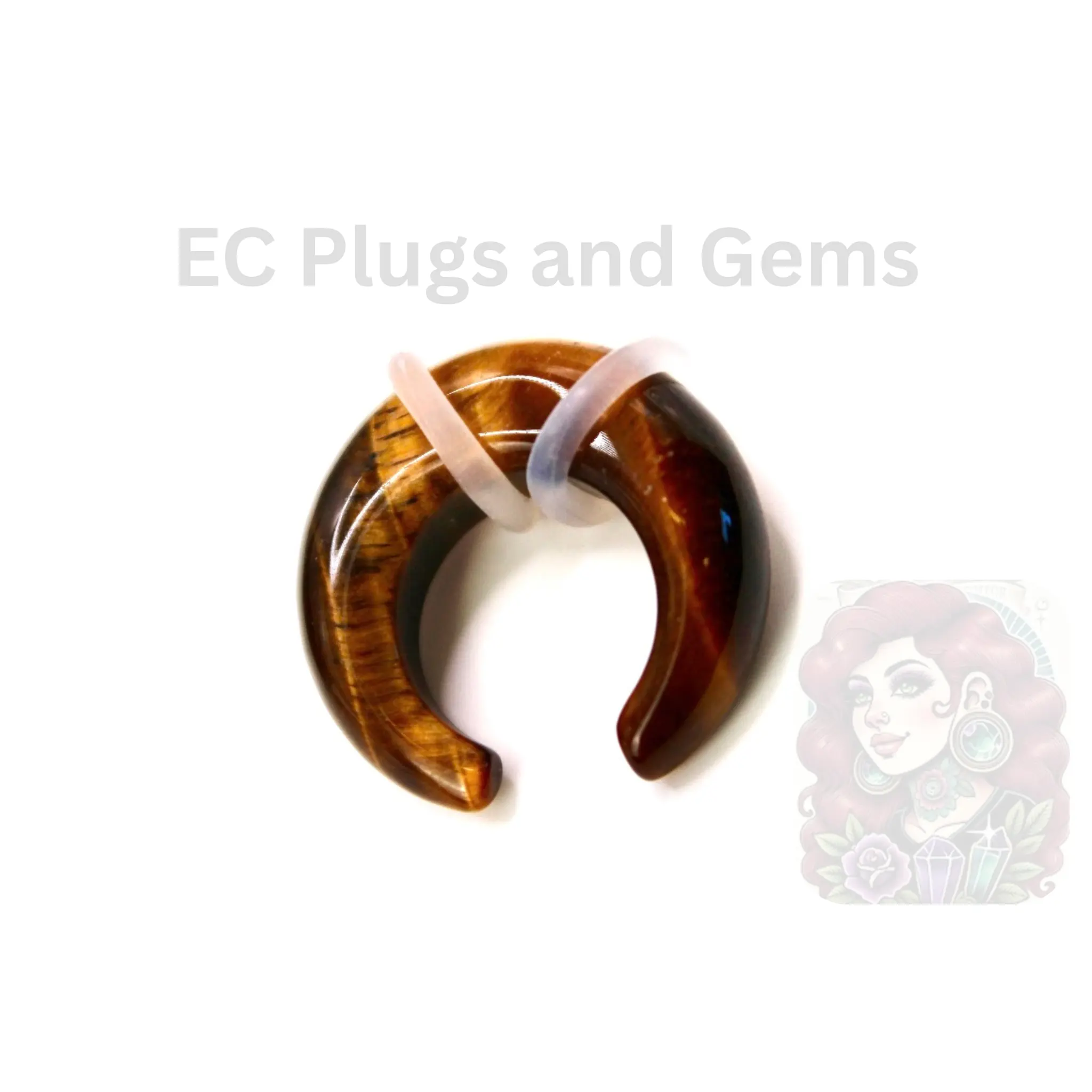 Tigers Eye Stone Pincher Septum Gauge Jewelry