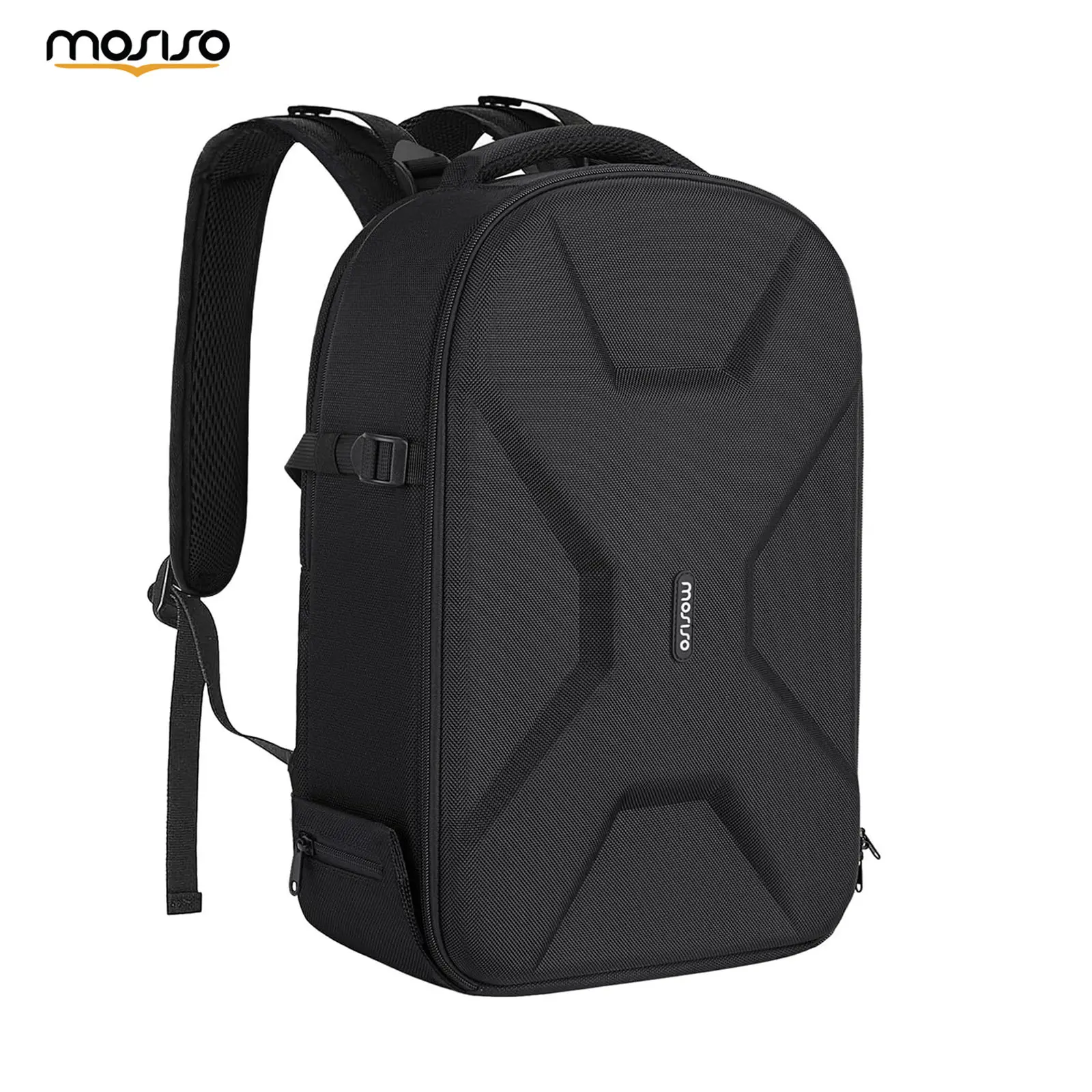 MOSISO Lightweight DSLR/Mirrorless Camera Backpack, Fabric Photography Bag with 15.6” Laptop Compartment, Tripod Holder, Rain Cover, Compatible with Canon Nikon Sony DJI Mavic, Black
