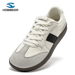 HOBIBEAR Barefoot Shoes Zero Drop Wide Casual Lace Up Retro Fashion Sneakers for Women Men